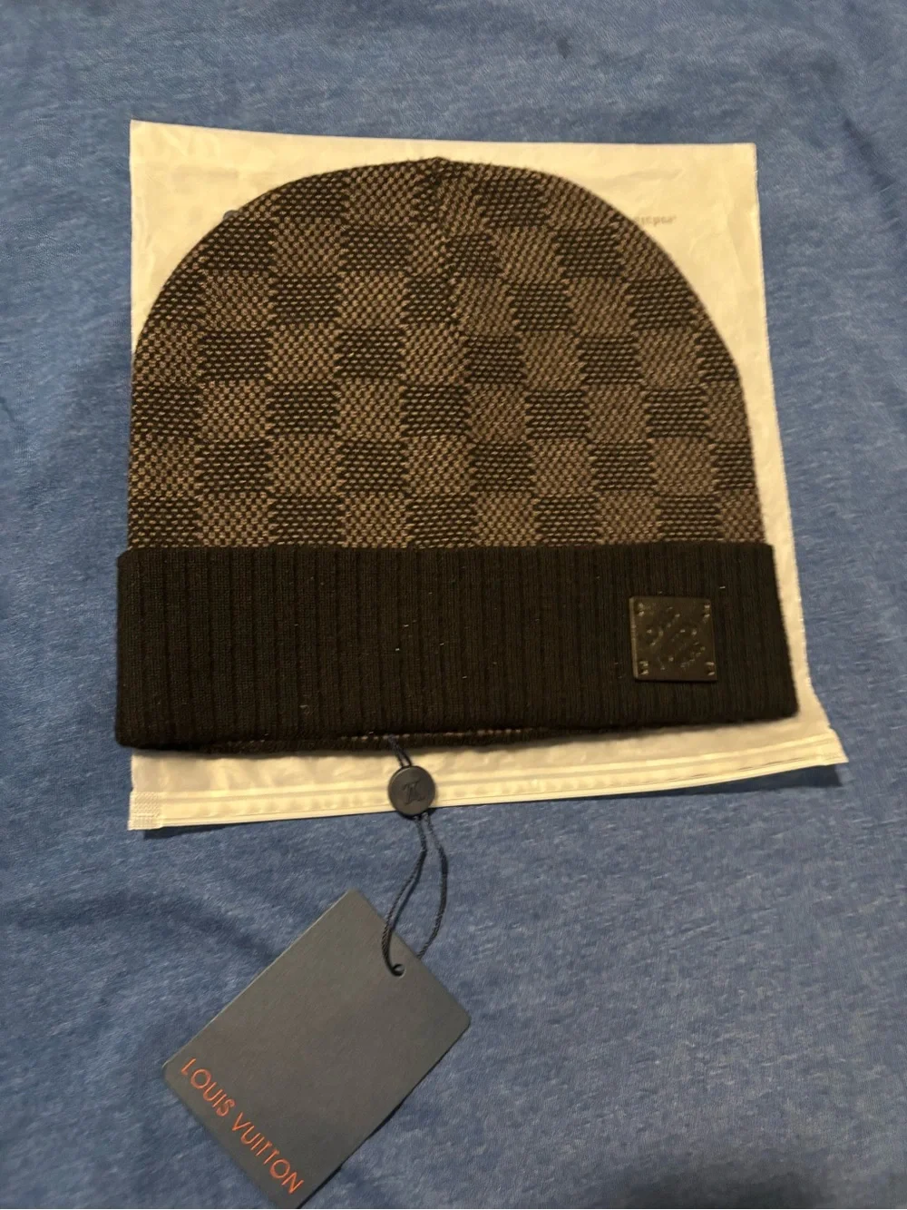 Louis Vuitton Black and Dark Brown Damier Beanie
